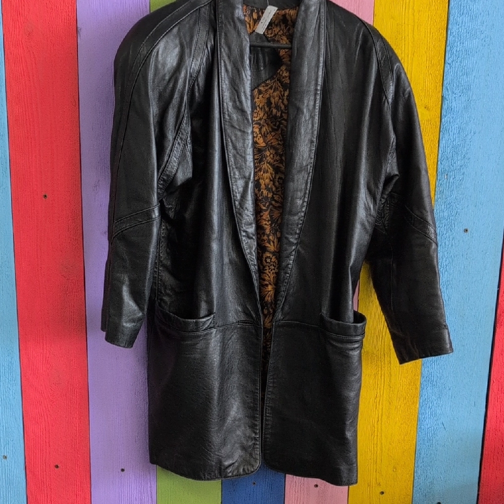 Jacqueline Ferrar Black Leather Jacket with Plush Lining